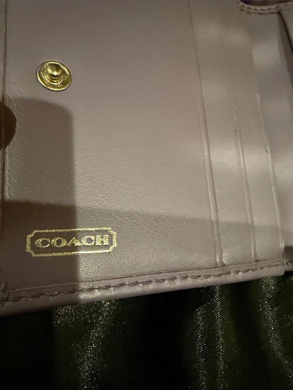 COACH Lavender Leather Snap Wallet - Lilac Color